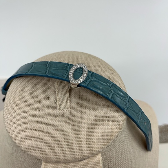 Vintage QVC Sterling Silver Diamonique Oval Leather Bracelet Set - Picture 11 of 15